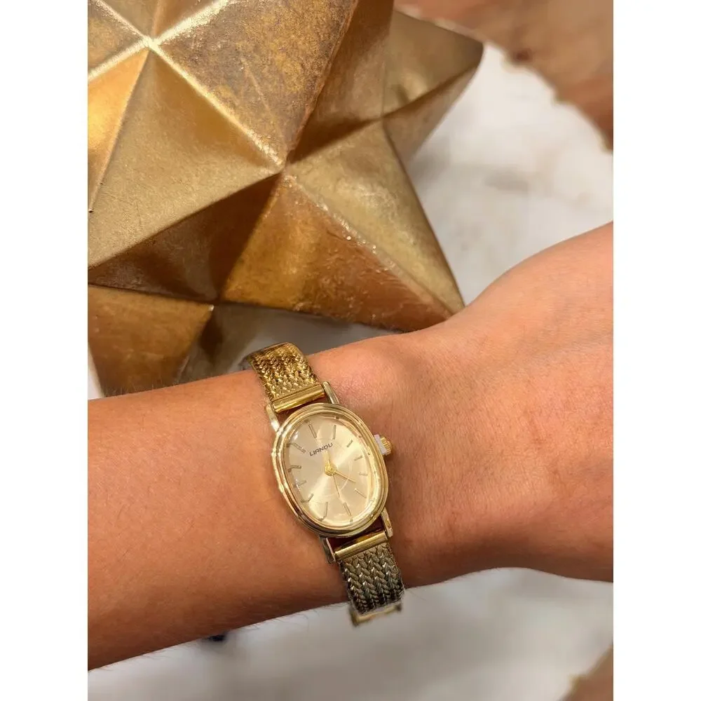 Womens Gold Vintage style mini watch